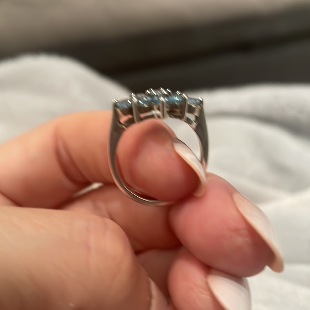 SS Blue Topaz Cocktail Ring - Picture 6 of 7